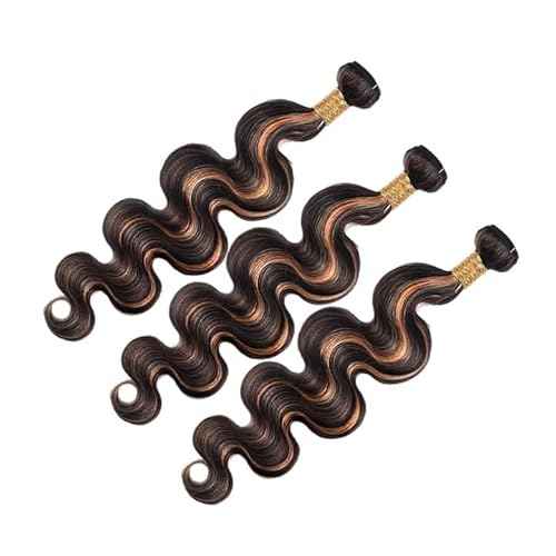 P1B30 Highlight Bundles Human Hair Ombre Brown 3 Bundles 16 18 20 inch Ombre Body Wave Bundle 8A Brazilian Virgin Hair Extensions