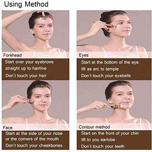 Beauty Bar 24k Golden Pulse Facial Massager, GOODYBUY T-Shape Electric Sign Face Massage Tools for Sensitive Skin Face Pull Tight Firming Lift