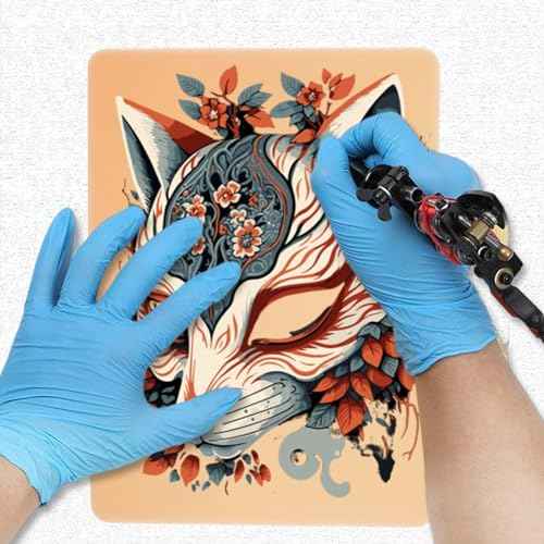 CINRA Tattoo Practice Skin with Mixed Ink Caps, 310PCS Tattoo Fake Skin and Tattoo Ink Cups Kit Including 10PCS Double Sided Skin and 300PCS Tattoo Ink Caps Cups for Tattoo Practice Tattoo Supplies