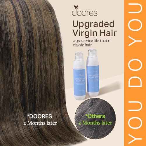DOORES Clip in Hair Extensions Human Hair Extensions, Balayage Dark Brown to Chestnut Brown 120g 7pcs 18 Inch Real Human Hair Extensions Clip in Straight Remy Silky Weft