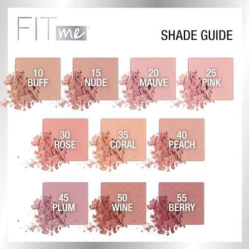 Maybelline Fit Me Powder Blush, Lightweight, Smooth, Blendable, Long-lasting All-Day Face Enhancing Makeup Color, Mauve, 1 Count