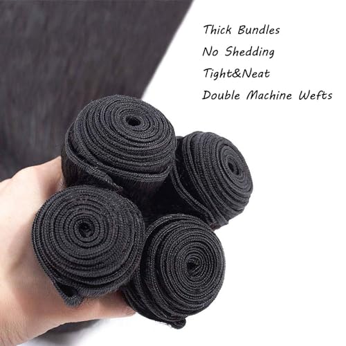 Human Hair Bundles Straight 20 20 22 22 Inch 12A Grade Unprocessed Virgin Brazilian Hair Extensions 4 Bundles Natural Color