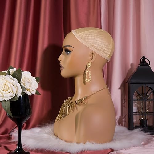 Manneqquin Head With Shoulders for Wig, Displaying Wig Heads Realistic Femal Manikin Head