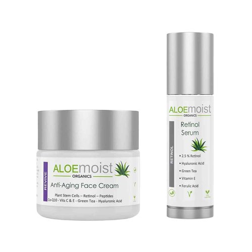 AloeMoist Anti Aging Retinol Cream and 2.5% Retinol Serum for Face