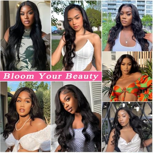 Human Hair Bundles 20 22 24 Inch Body Wave Bundles Human Hair Unprocessed Brazilian Virgin Hair Quick Weave Extensions Natural Black
