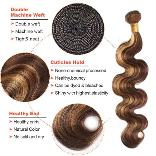 Highlight Human Hair Bundles P4/27 Body Wave Bundles 32 32 32 Inch 2 Tone Honey Blonde Human Hair 3 Bundles