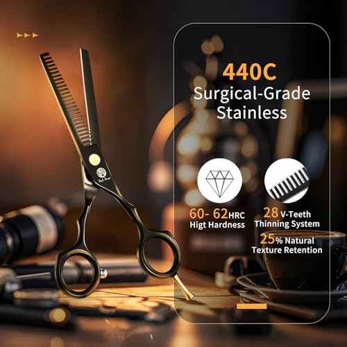 Purple Dragon 5.5 inch Hair Cutting Scissors Set with Razor, Leather Scissors Case, Barber Hair Cutting Shears Hair Thinning/Texturizing Shears for Professional Hairdresser or Home Use (Black)