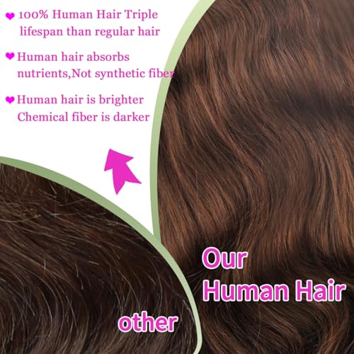 14 Inch Chocolate Brown Lace Front Wig Human Hair 180 Density 13x6 Body Wave Lace Front Wigs Human Hair Pre Plucked Colored Frontal Wigs Human Hair Brown Wig Human Hair Wigs for Women