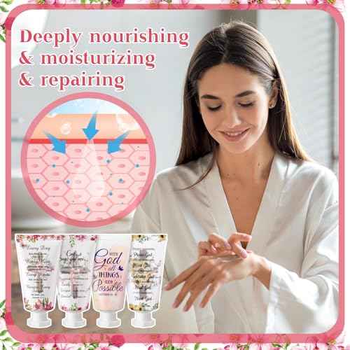 100 Pcs Christian Hand Cream Bulk Gifts for Women Breast Cancer Awareness Favors Bible Verse Lotion Scripture Travel Hand Lotion for Dry Cracked Bulk Religious Gifts for Women (Cross Style)