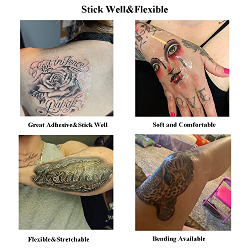 Waterproof Tattoo Aftercare Bandage Roll(6 in x11 yd),Tattoo Wound Healing Wrap,Clear Tattoo Film Dressing,Adhesive Patches for Tattoo Ink & Skin Protection,Tattoo Second Skin,Tattoo Cover Up Tape