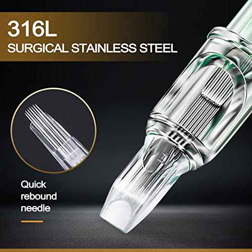 Yuelong 40Pcs Tattoo Cartridges Needles Mixed #12 Magnum 5M1 7M1 9M1 11M1 Assorted Needles with Membrane for Tattoo Artist