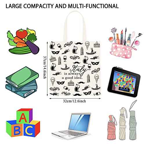 Italy Travel Gift Bag - Is Always A Good Idea - Zipper Pouch Makeup Bag (White Tote)