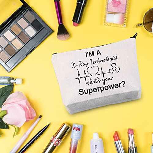 G2TUP Radiologic Technologist Gift X-Ray Tech Makeup Bag I'm a X-Ray Technologist What's Your Superpower Cosmetic Bag Future X Ray Technician Ray Tech Graduation Gift (X-Ray Technologist White Bag)