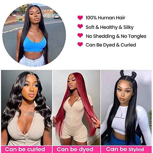 12A Human Hair Bundles 16 18 20 Inch Straight Human Hair 100% Unprocessed Brazilian Virgin Weave Hair 3 Bundles Deals
