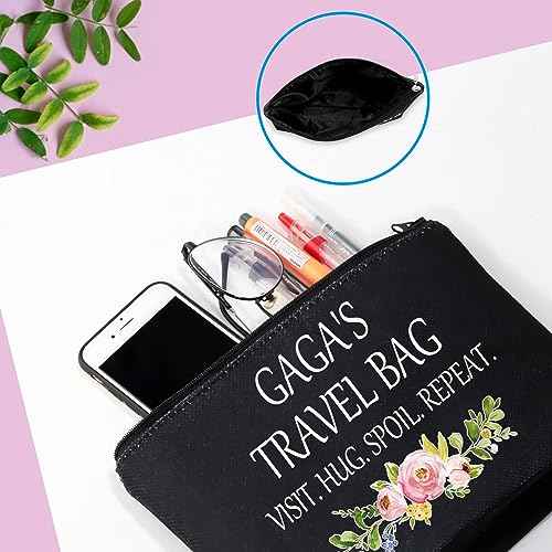 Gaga Gift Gaga Makeup Bag Gaga Appreciation Gift Grandma Toiletry Bag Travel Gift for Gaga (Gaga's Travel Black)