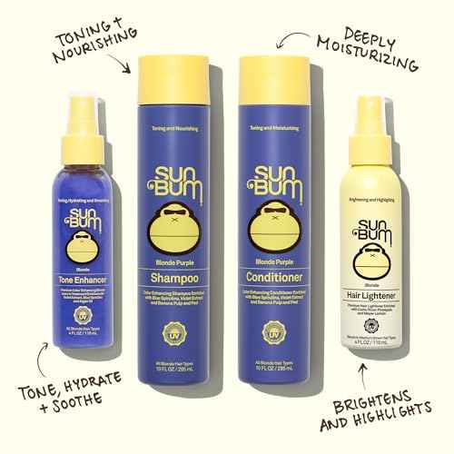Sun Bum Blonde Tone Enhancer - Neutralizes Brass and Enhances Color and Shine of Blonde Hair - Protecting Toner against UV Rays - Made Without Parabens and Cruelty Free - 4 oz