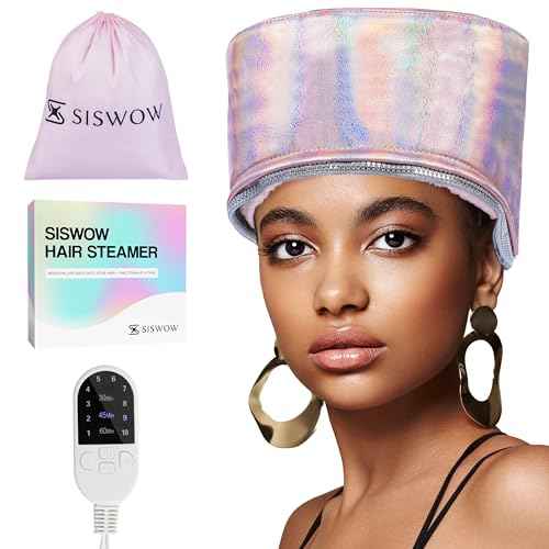 Heating Cap for Deep Conditioner w/10-level Heats Up Quickly, Hair Steamer for Natural Black Hair Home Use - Thermal Heat Cap for Treatment, Great for Deep Conditioner - Portable, Waterproof