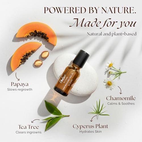 Umber By J. Lenay Hair Reducing Fade Oil 15ml ? Facial Hair Reducing for Women & Men ? Natural Hair Reduction Oil for Face & Body - Helps with Ingrown Hairs? Regular Strength (Not for Sensitive Skin)