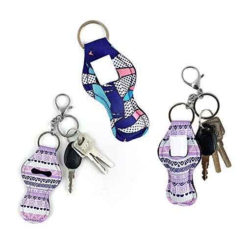 Thinvik 10 Pieces Chapstick Holder Keychain with 2 Metal Key Ring£¬Neoprene Travel Bulk Holder for Lipstick,Chapstick,Lip Balm
