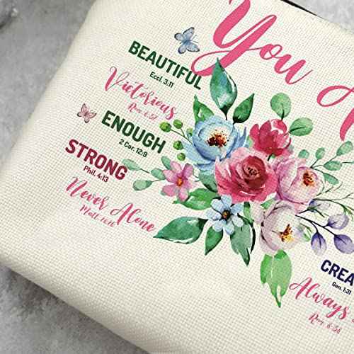 Decohim Inspirational Christian Gifts for Women Makeup Bag Cosmetic Bag Inspiration Religious Gifts Idea for Women Mom Aunt Nurse Best Friend BFF Coworker Sister Birthday Friendship Christmas