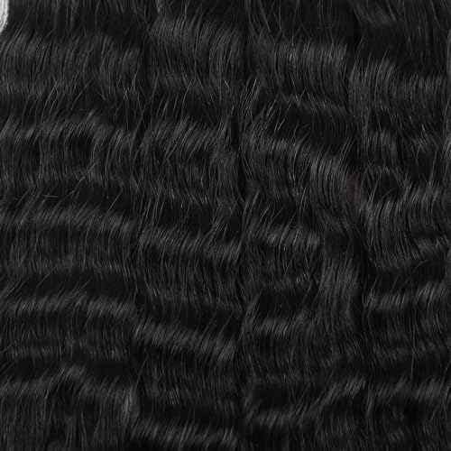 Wet and Wavy Human Braiding Hair Super Wave Bulk Human Hair For Braiding No Weft 100g (1Pack-4PCS) Super French Human Braiding Hair For Boho Braids (Super Wave£¨#1b£©, 18 Inch)