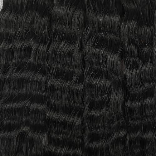 Wet and Wavy Human Braiding Hair Super Wave Bulk Human Hair For Braiding No Weft 100g (1Pack-4PCS) Super French Human Braiding Hair For Boho Braids (Super Wave£¨#1b£©, 22 Inch)