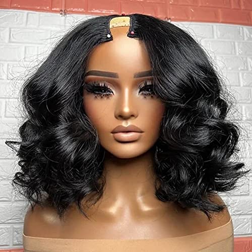 V Part Wig Human Hair No Leave Out 180 Density Loose Wave Short Bob V Shape Wigs Glueless For Black Women Brazilian Virgin Vpart Human Hair Wig 14 Inch
