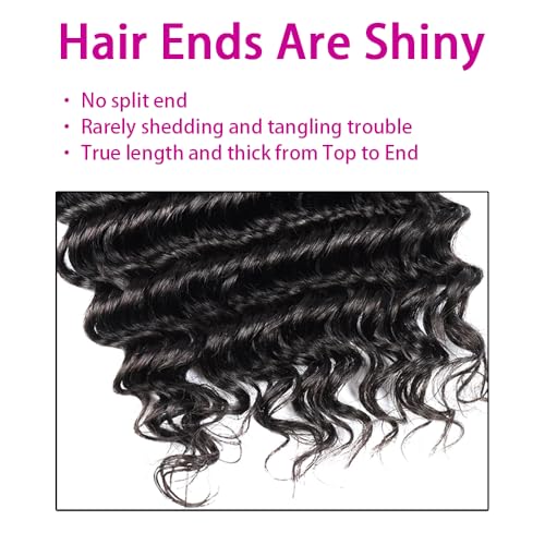 Human Braiding Hair 100g 2 Bundles 24 Inch Deep Wave Bulk Human Hair for Braiding No Weft Bundle 12A Brazilian Virgin Curly Human Hair Extensions for Boho Braids Wet and Wavy Human Hair Braiding Hair