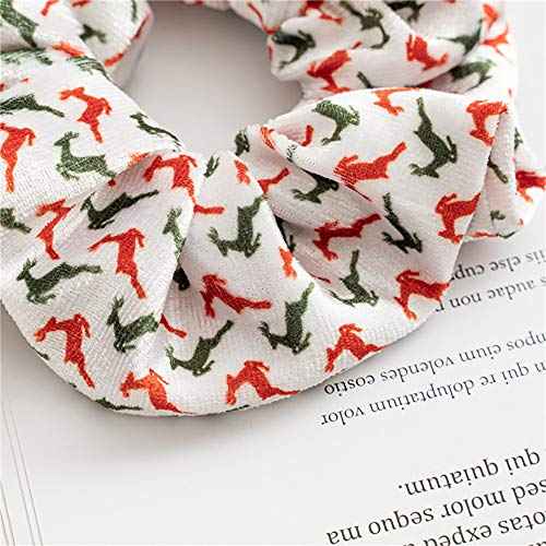 8 Pcs Christmas Scrunchies for Hair Elk Santa Claus Elastic Hair Bands Snowflake Christmas Tree Bow Hair Ties for Woman Girls, Glittery Ponytail Holders for Christmas Decoration Costume Party