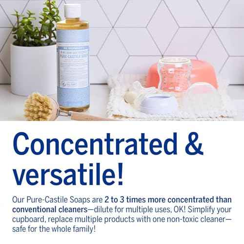 Dr. Bronner¡¯s - Pure-Castile Liquid Soap (Baby Unscented, 16 Ounce) - Made with Organic Oils, 18-in-1 Uses: Face, Hair, Laundry & Dishes For Sensitive Skin & Babies, No Added Fragrance, Vegan, Non-GMO