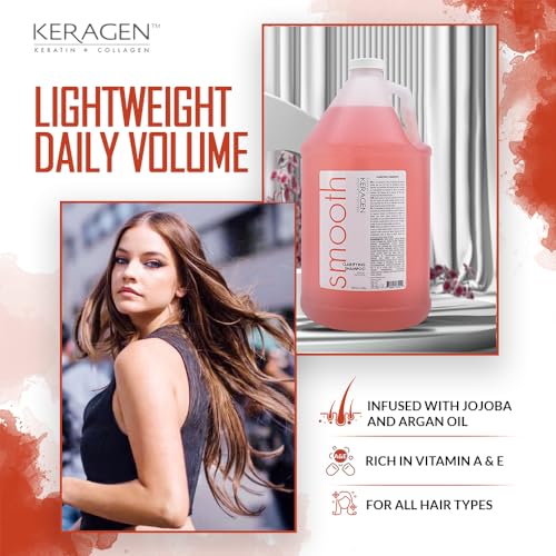 KERAGEN - Clarifying Shampoo with Keratin and Collagen, All Hair Types, Sulfate Free, 128 Oz