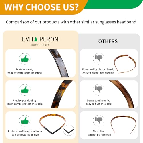 EVITA PERONI Hair Bands - No Pressure, No Headache, Comfortable Thin Non-Slip Headbands for Women's Hair and Fashion (2PCS)