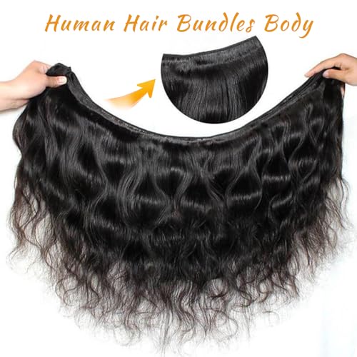 14A Brazilian Body Wave Bundles Human Hair 16 18 20 Inch 100% Real Raw Virgin Human Hair Bundles Body Wave 3 Bundles Human Hair Extension Natural Color£¨16 18 20£©