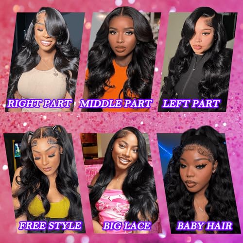 28 INCH 13x6 Lace Front Wigs Human Hair Body Wave Lace Front Wigs Human Hair Pre Plucked 180% Density Glueless Wigs For Women Hd Lace Front Wigs