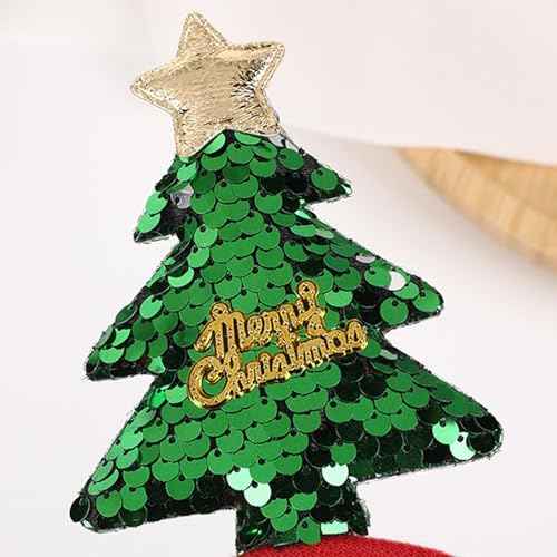 Christmas Headbands for Women Christmas Tree Headband Sparkly Sequins Headbands with Merry Christmas Design Headbands for Woman Girls Holiday Gift Xmas Hair Accessories Supplies