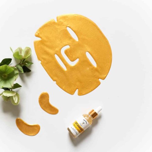Doppeltree Golden Glow Trio Bundle | Gold Under Eye Mask + Facial Mask + Vitamin C Serum