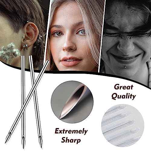 Rayyl Body Piercing Tool Kit - 42Pcs Piercing Kit with 12G 14G 16G 18G 20G Piercing Needles Piercing Clamps Forceps for Ear Nose Belly Button Tongue Eyebrow Body Piercing Tool Kit Piercing Supplies