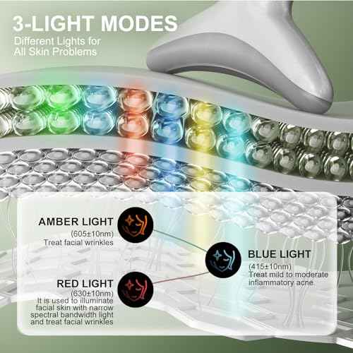 Red Light Therapy for Face, LED Face Massager Tool with Vibraion, Porable Facial Massager for Skin Care at Home, Wrinkle Reducer Face Sculpting Tool£¬Micro-current Facial Beauty Device(Model AM-810W)
