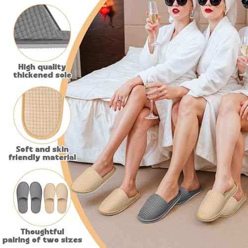 12-20 Pairs Disposable Slippers for Guest, Non Slip Disposable Slippers for Women and Men, Breathable House Slippers Indoor Outdoor for Hotel Essentials Shoeless Home Spa Travel