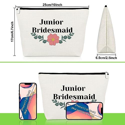 Junior Bridesmaid Gift Bridesmaid Wedding Gifts Makeup Bag Junior Bridesmaid Proposal Gift for Maid of Honor Gifts for Friend Bride Shower Gifts for Sister Bridal Party Gifts Travel Cosmetic Pouch