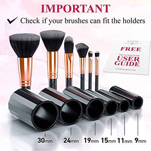 Kleem Electric Makeup Brush Cleaner Machine | Automatic Makeup Brush Washer & Spinning Dryer with Free Cleaner Shampoo | Dual-Fiber Bristles for Eyeshadow & Foundation | Made in USA | Black