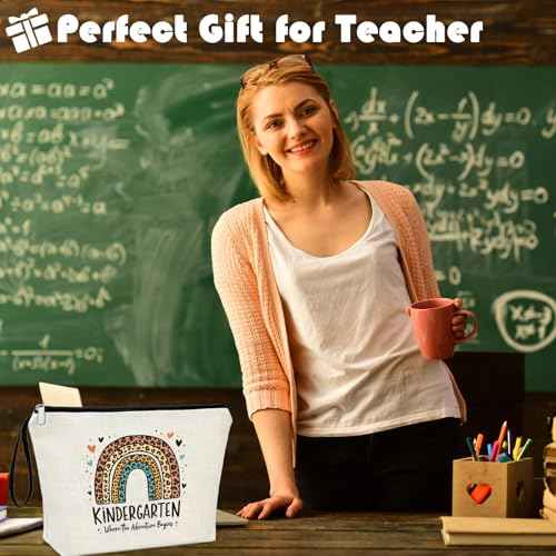 Kindergarten Teacher Appreciation Gift Teacher's Day Gifts Kindergarten Where The Adventure Begins Gift to Kindergarten Teacher First Day of Kindergarten Back to School Zipper Pouch for Women
