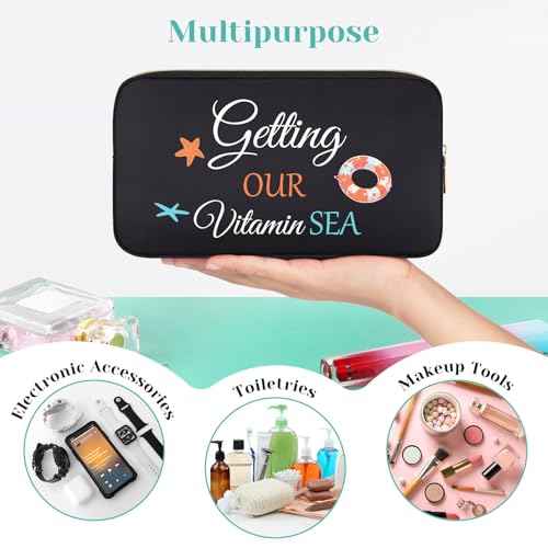 Beach Lover Gift Makeup Bag Funny Sea Lovers Gifts for Women Beach Themed Gifts Cosmetic Bags Cruise Gift Weekend Gift Vacation Travel Gift for Women Sister Daughter Sea Lover