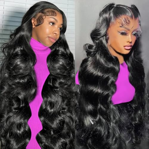 26 Inch Body Wave Lace Front Wigs Human Hair 180% Density Body Wave Human Hair Wigs for Women 13x4 Body Wave Frontal Lace Front Wigs Natural Hairline