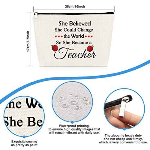 Teacher Appreciation Gift Cosmetic Bag Pouch for Women Future Teacher Inspirational Gift Makeup Bag Thank You Gift for Teacher Christmas Thanksgiving Teachers Week Gift for Math Music Grammar Teacher