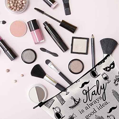 Italy Travel Gift Italy Is Always A Good Idea Bag Gift For Italy Traveller Zipper Pouch Makeup Bag (Italy)