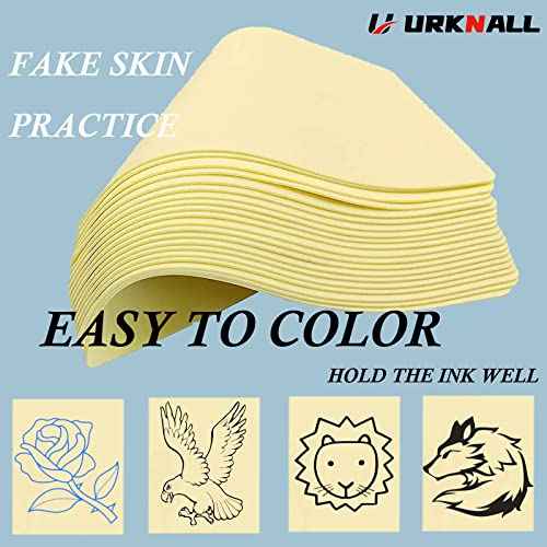 Tattoo Practice Skins 3mm, Urknall 3PCS 12 * 8'' Large Fake Skin Thick Practice Skin Blank Practice Skins Double Sides Skin Practice for Beginners and Artrists