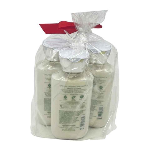Bath & Body Works CUCUMBER MELON Body Lotion 8 fl oz Gift Set with a Red Bow for Holiday & Gifts Pack of 3 - Limited Edition