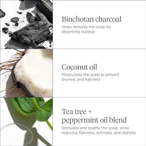 Briogeo Scalp Revival Charcoal + Coconut Oil Micro-Exfoliating Shampoo, Treatment for Dry & Itchy Scalp, Clarifying Shampoo for Build Up, Scalp Scrub for Oily Scalp, Vegan, Cruelty-Free