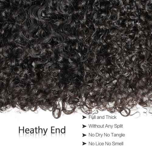 VIPbeauty Burmese Curly Human Hair Bundles One Curly Bundles Human Hair 100% Unprocessed Burmese Raw Hair Extension Natural Color Spiral Hair Weft Extensions Quick Weave Bundle 16 Inch